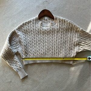 Altar’d State Women’s Oatmeal Cable Knit Sweater - Extra Small